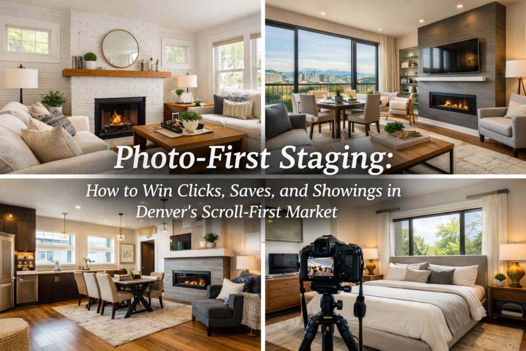 Photo-First Staging: How to Win Clicks, Saves, and Showings in Denver’s Scroll-First Market blog image featuring luxury homes from Home Harmony Denver